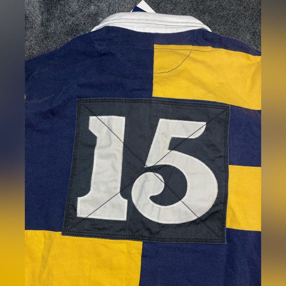 NWT Polo Ralph Lauren Shirt Men S Yellow Kicker Bear Rugby Club Collar Classic - Picture 6 of 8